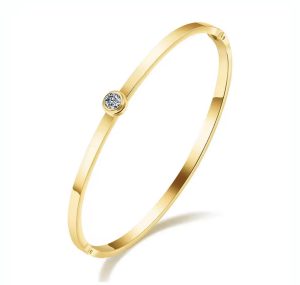 Bracelete Michele Dourado com Banho 18K