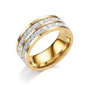 Anel Lumière Dourado com Banho 18k