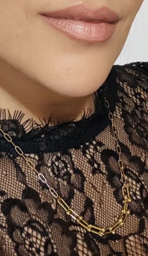 Conjunto Corrente Colar e Bracelete com Banho 18k