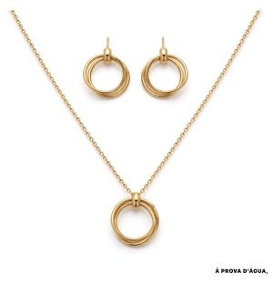 Conjunto Elo Dourado com Banho 18k