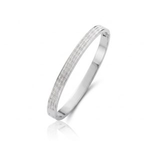 Bracelete Brilho Prateado com Banho de Ródio