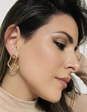 Brinco Orgânico Banhado a Ouro 18k