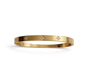 Bracelete Flor Dourado com Banho 18K