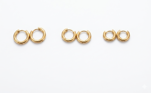 Brincos Trio de argolas banhado em ouro 18k