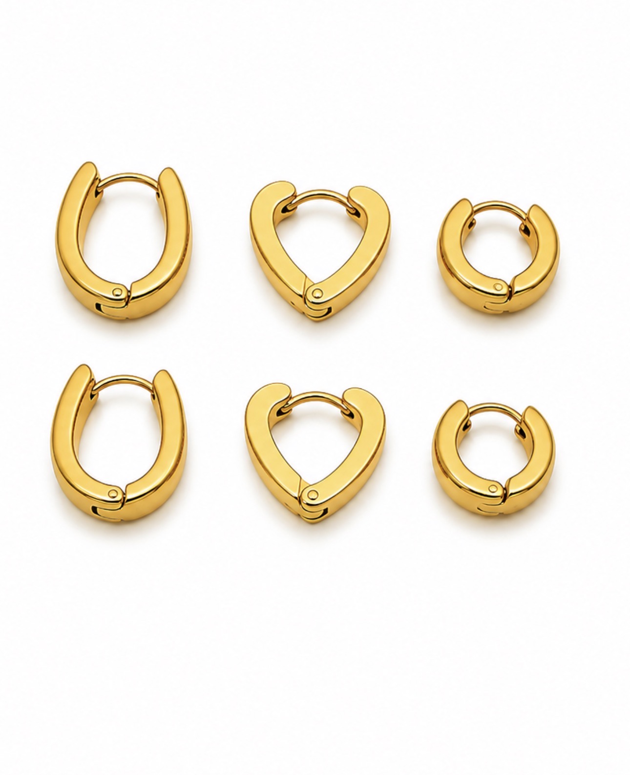 Brincos Trio de Argolas Golden Love