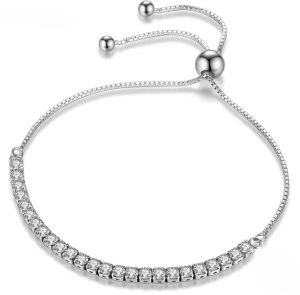 Bracelete Riviera Ajustável Silver 4mm