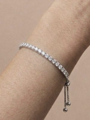 Bracelete Riviera Ajustável Silver 4mm