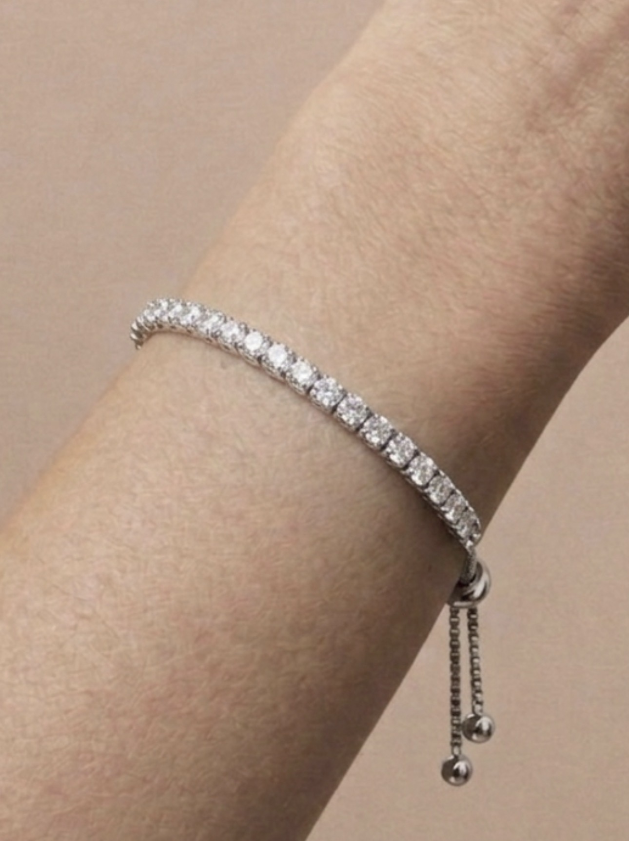 Bracelete Riviera Ajustável Silver 4mm - Imagem 2