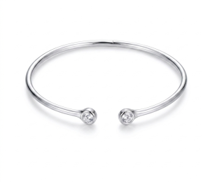 Bracelete Aberto Ponto de Luz Prata 925