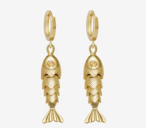 Conjunto Colar e Brinco Golden Fish